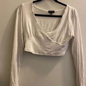 White cropped long sleeve